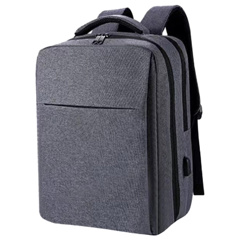 14-15.6 inch Laptop Backpack Oxford Cloth Dual Layer Outdoor Travel Bag with Outer USB Port - Grey 14-15.6 inch Laptop Backpack Oxford Cloth Dual Layer Outdoor Travel Bag with Outer USB Port - Grey